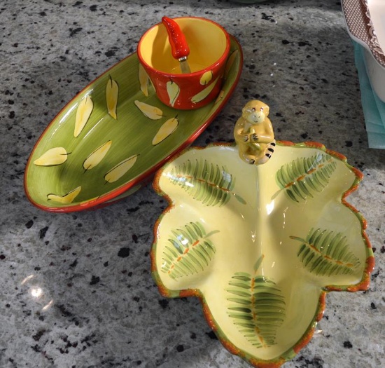 Lot of 4 Festive Entertaining Serving Pieces by Certified International and Inspirado
