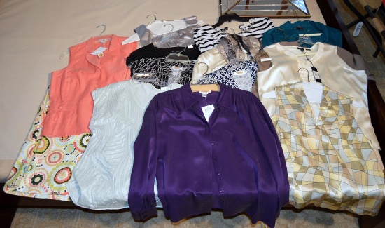 Lot of  New w/ Tags or Like New 13  Ladies Tops and  1 Skirt:  Mostly Talbots and Chicos