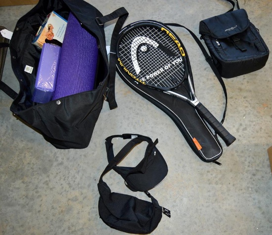 Sports Lot:Like New Head Titanium T1.S1 Pro Tennis Racket & New Pilates Gear