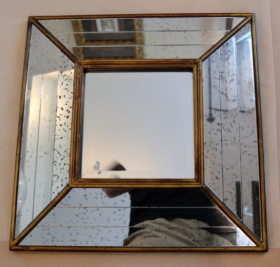 Three Hands Corp. Decorator Mirror, Stepped Mirrored Frame