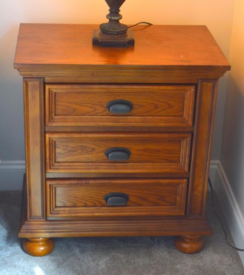 Winner's Only Oak 3-Drawer Nightstand, Cedar Lined Drawers