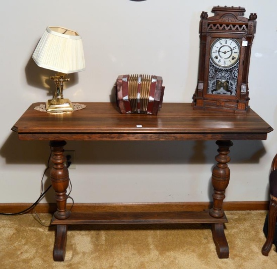 Antique Trestle Console Table