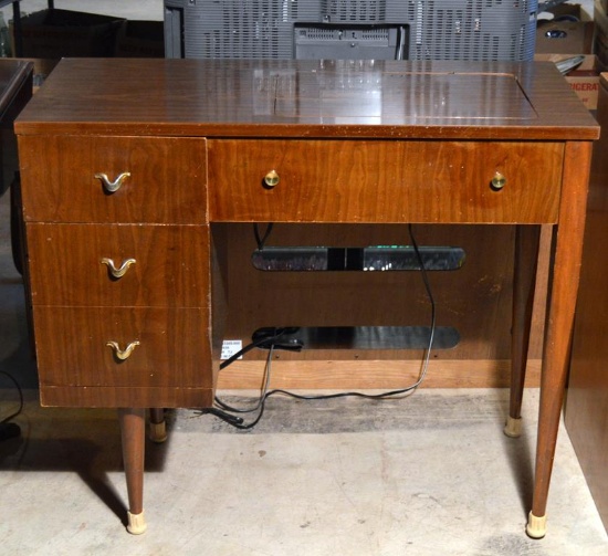 Mid-Century Modern Style Cabinet Singer Sewing Machine