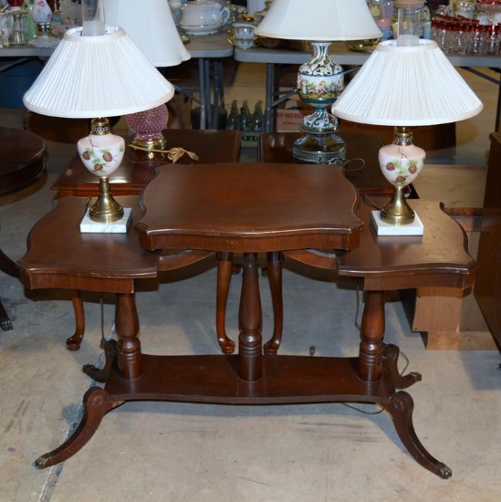 Vintage Federal Style 3-Tiered Mahogany Console Table