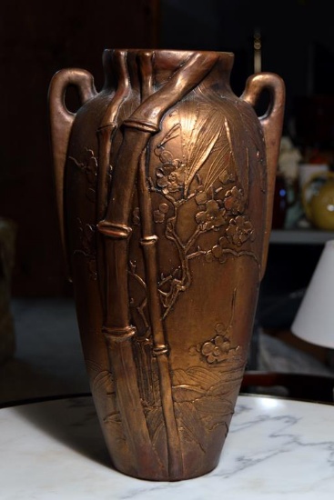 Gold Colored Resin Composition 16” H Vase