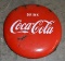 Vintage “Drink Coca-Cola” Red Coke Button Sign, 24” Diam.