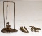 Lot of 3 Metal Figurines: Shell, Dog, and Child on Swing