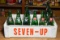 Plastic Seven-Up Crate with 7-Up Bottles