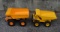 Lot of 2 Remco Toy Dump Trucks, Yellow