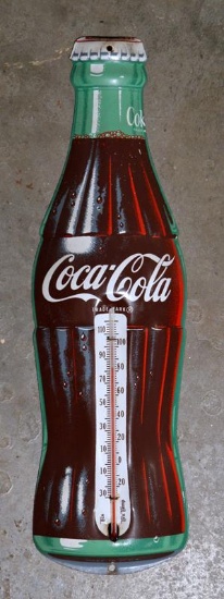 Vintage Coca-Cola Advertising Thermometer, 16” H