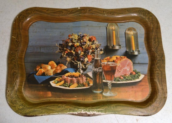 Vintage Metal Coca-Cola Tray, Ham Dinner