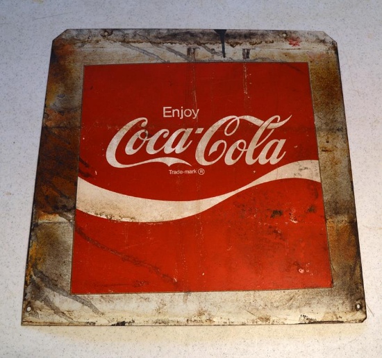 Vintage Weathered Two Sided Soft Drink Sign, Coca-Cola and Pepsi-Cola on 1 Sign