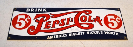 1991 Pepsi-Cola Metal Sign “America's Biggest Nickel's Worth”