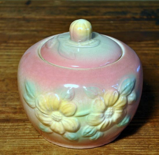 Vintage Hull USA Art Pottery “Sunglow” #53 Grease Jar, Pink