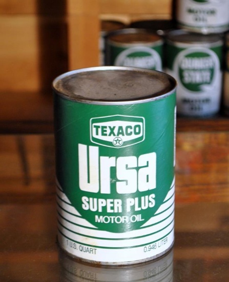 Vintage Texaco Motor Oil Ursa Super Plus Fiber Can