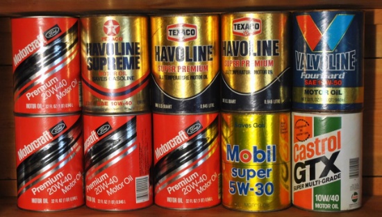 Lot of Various Motor Oil Products, Some Used