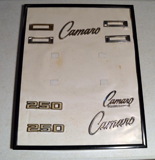 Vintage Camaro 250 Badges on Original Display