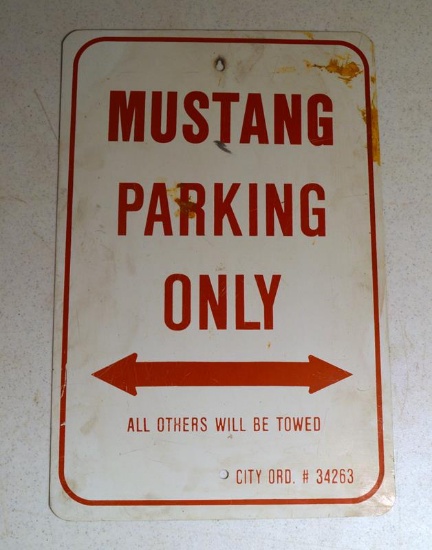 Vintage Metal “Mustang Parking Only” Sign