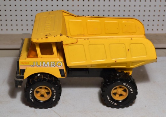 Vintage Metal Nylint Jumbo Toy Dump Truck, Yellow Paint