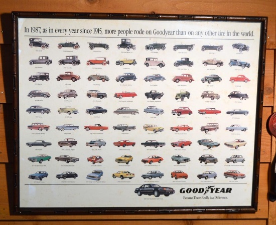 Framed 1987 Good Year Tire Advertising Poster