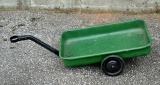 Vintage 2-Wheeled Trailer Metal Wagon, Green Paint