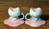 Vintage Hull USA Art Pottery Matte Woodland W30 Candle Holders