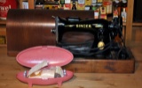 Vintage Singer Sewing Machine & Attachment, Wooden Case