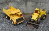 Lot of Vintage Metal Nylint Toy Dump Truck and Metal Tonka Toy Loader