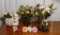 Lot of Silk and Ceramic Flowers w/ Small Vases