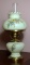 Fenton Handpainted Satin Glass Electric Table Lamp, Oil Lamp Style