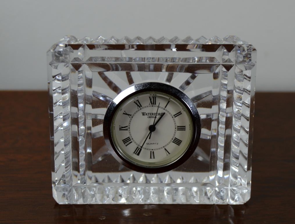 Waterford Crystal Small Quartz Desk Or Nightstand Clock Art