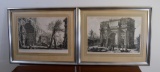 Pair Of Old Etchings Of Arch Of Titus After G. B. Piranesi (Italian, 18th C.), Framed