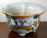 Famille Rose Chinese Export Porcelain Footed Jardiniere