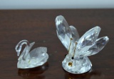 Lot of 2 Swarovski Crystal Figurines: Swan & Butterfly