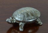 Small Pewter or Silver Plate Turtle Box w/ Hinged Lid