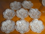 Set of 8 Cut Glass 6” Nappie Dishes