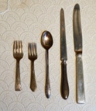 Lot of Miscellaneous Sterling Flatware, Weight of Solid Items Is 52 g