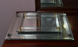 Two Similar Modern Style Mirror Trays