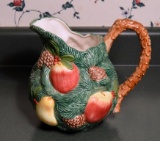 Ceramic Fruit & Pine Cone Pitcher