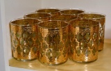 Set of 8 Modern Green and Gold Tumblers