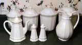 Lot of Pfaltzgraff Ceramic Items: Canister Set, Coffee Pot, Pitcher, S&P Shakers