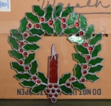 Stained Glass Christmas Wreath w/ Original Box