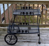 Vintage Meadowcraft Outdoor Patio Iron Tea Cart