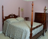 Vintage Mahogany Four Poster Full Size Bed, Lots 27-30 Match