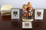 Lot of Hummel “Max & Moritz” #123 Figurine and 3 Hummel Collector's Stamps