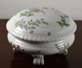 Vintage Augarten Wien Austria Handpainted Lidded & Footed Porcelain Bowl