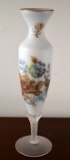Vintage Handpainted Satin Glass Bud Vase