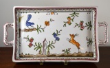 Nan Freitas Imports Handpainted in Portugal Two-Handled Tray