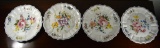 Set of 4 Decorative Italian Handpainted Ceramic Plates