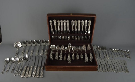 Reed and Barton Sterling Silver “Marlborough” Flatware Set & Case,164 pieces